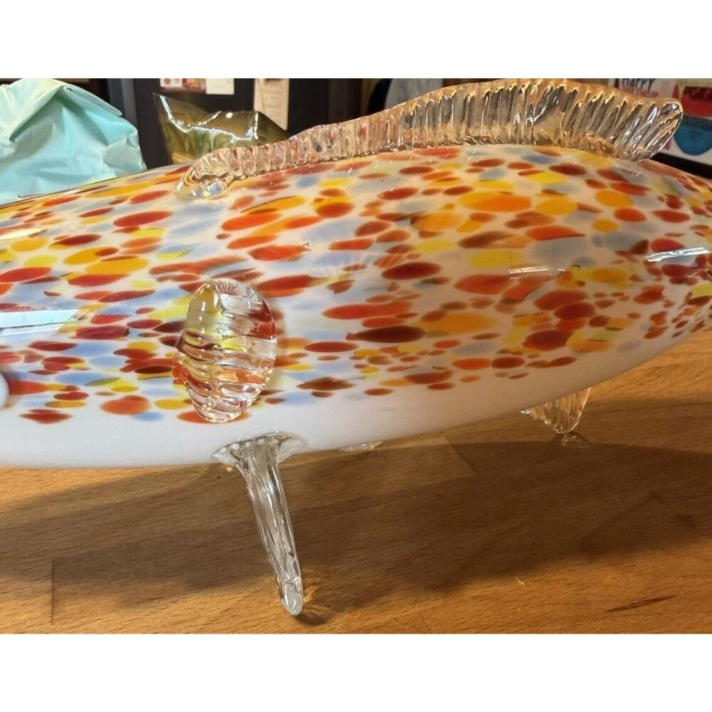 Art Glass Fish Beautiful Colorful Decor Hand Blown